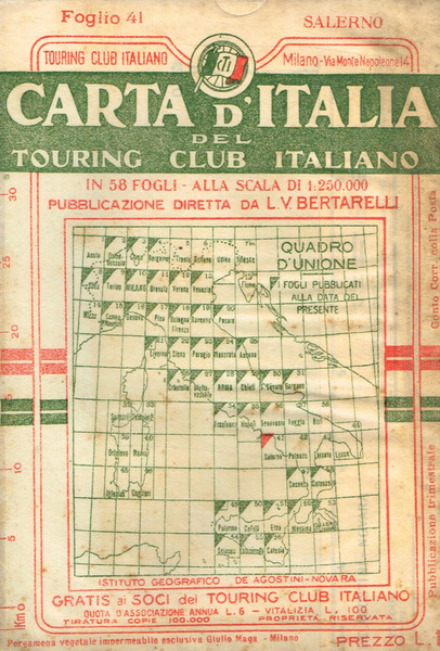 Carta d'Italia. Foglio 41 Salerno