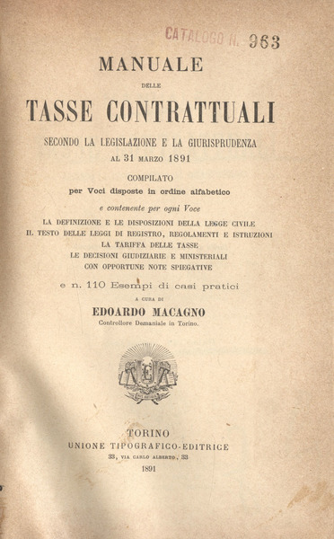 Manuale delle tasse contrattuali