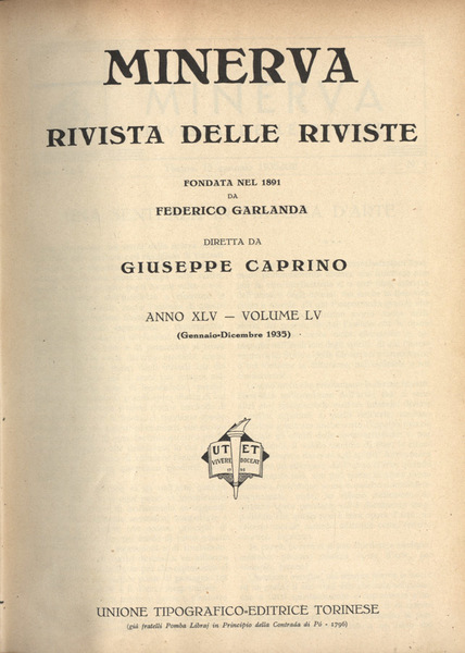 Minerva 1935 Anno XLV Volume LV