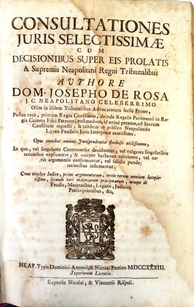 Consultationes juris selectissimae cum decisionibus super eis prolatis a supremis …
