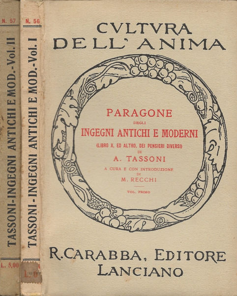 Paragone degli ingegni antichi e moderni (Libro X, ed altro, …