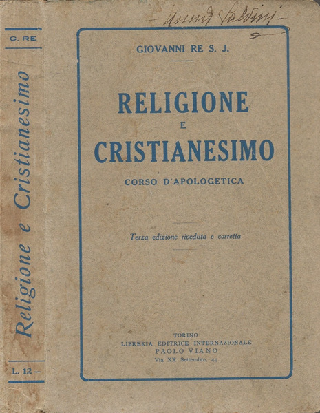 Religione e Cristianesimo Corso d'Apologetica