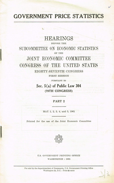 Hearings before the subcommittee on economic statistics of the joint …