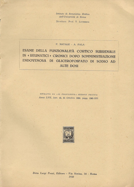 Esame della funzionalità cortico surrenale in "reumatici" cronici dopo somministrazione …