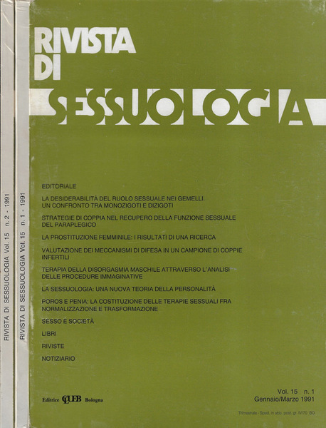 Rivista di sessuologia Vol. 15 N. 1, 2 1991