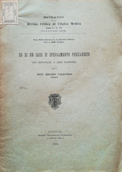 Su di un caso di sfregamento pericardico con diffusione a …