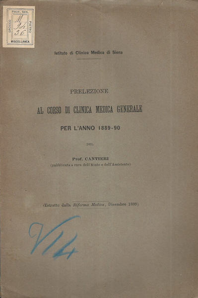 Prelezione al Corso di Clinica Medica Generale