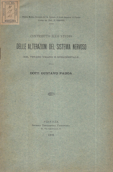 Contributo allo studio delle alterazioni del sistema nervoso