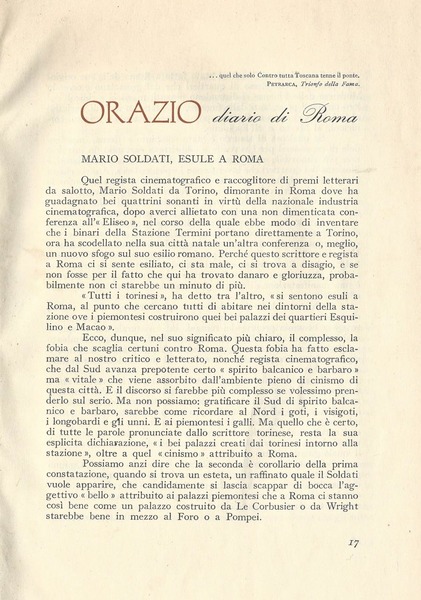 Orazio - diario di Roma
