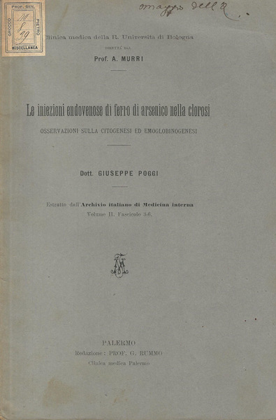 Le iniezioni endovenose di ferro di arsenico nella clorosi