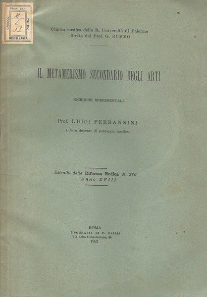 Il metamerismo secondario degli arti