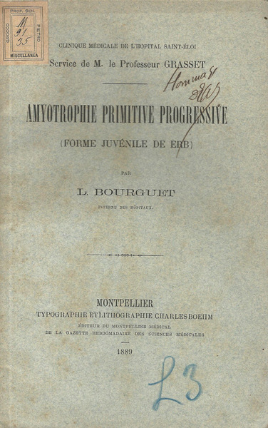 Amyotrophie primitive progressive (Forme juvénile de Erb)