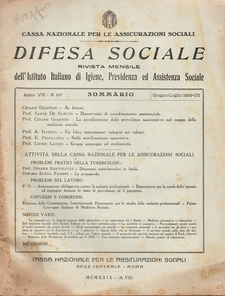 Difesa sociale anno VIII n. 6-7