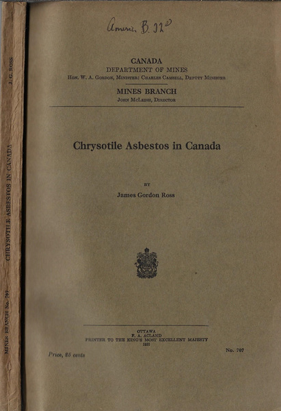 Chrysotile Asbestos in Canada