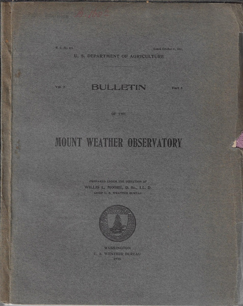 Bulletin of the Mount Weather Observatory Vol. 3 part 3 …
