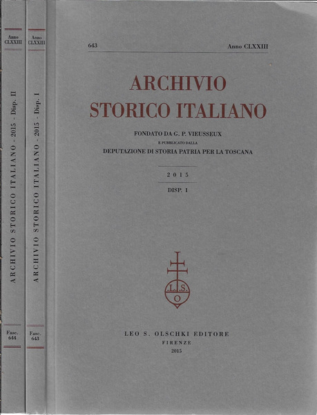 Archivio storico italiano anno 2015 Disp. I, II