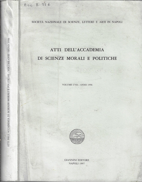 Atti dell'Accademia di Scienze Morali e Politiche volume CVII anno …