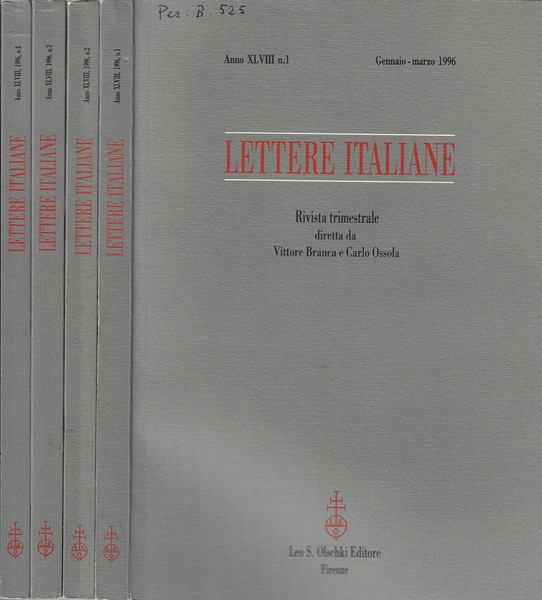 Lettere italiane anno 1996 N. 1, 2, 3, 4