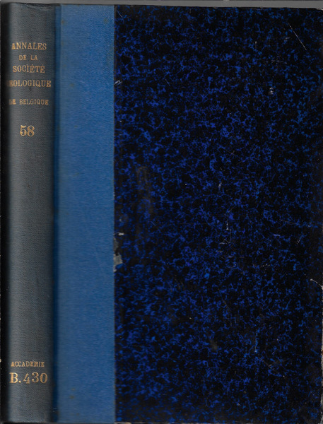 Annales de la Société Géologique de Belgique tome LVIII 1934-1935