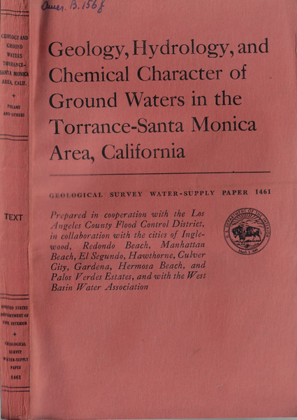 Geology, hydrology, and chemical character of Ground Waters in the …