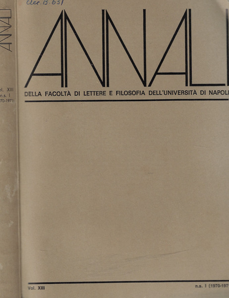 Annali della facoltà di lettere e filosofia dell'università di Napoli …