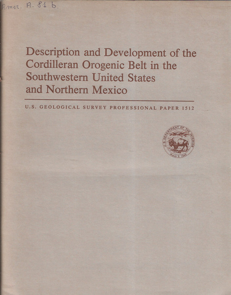 Description and development of the cordilleran orogenic belt in the …