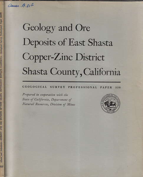 Geology and ore deposits of east Shasta Copper-Zinc District Shasta …