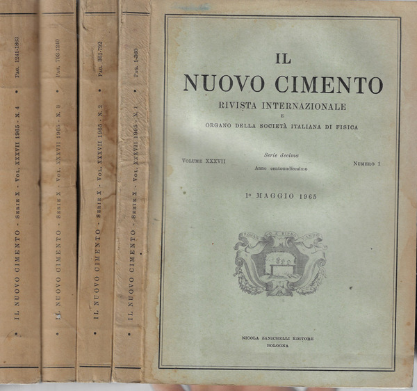 Il nuovo cimento serie X Vol. XXXVII N. 1-4 1965