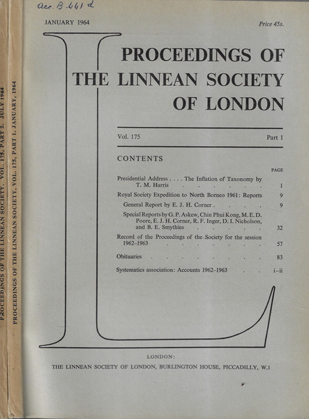 Proceedings of the Linnean Society of London Vol. 175 part. …