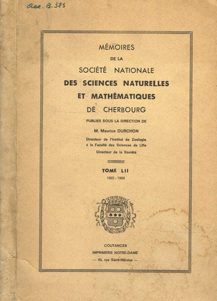 Mémoires de la Société Nationale des sciences naturelles et mathématiques …