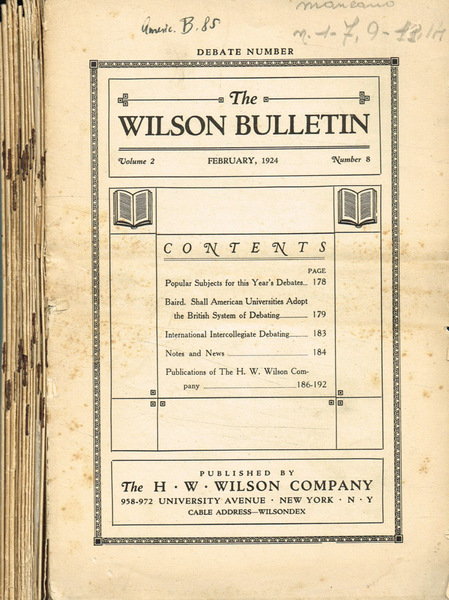 The Wilson Bulletin. Vol.2 n.8, 12, 13, 15, 16, 17, …