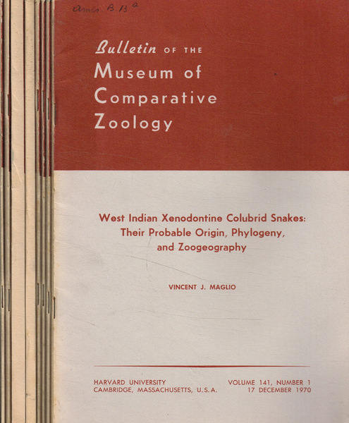 Bulletin of the Museum of Comparative Zoology. Vol.141, 1970-1971, 8 …