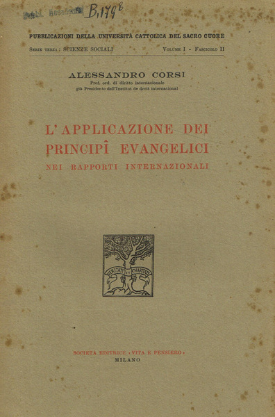 L'applicazione dei principi evangelici nei rapporti internazionali