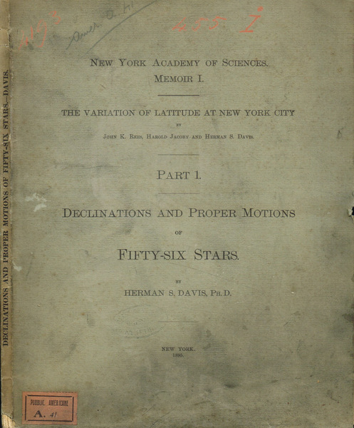 The variation of latitude at New York City. Part 1- …