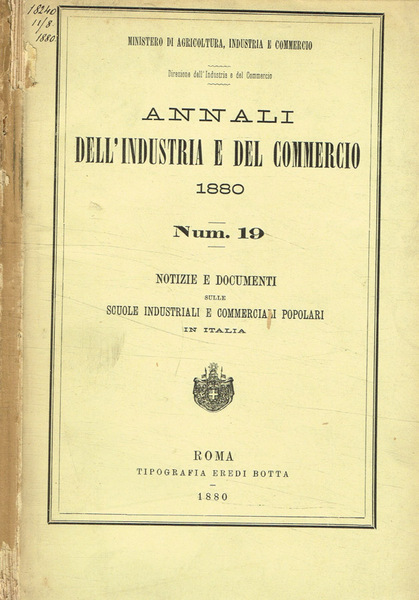 Annali dell'industria e del commercio 1880, Num.19. Notizie e documenti …