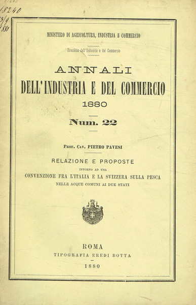 Annali dell'industria e del commercio 1880. Num.22. Relazione e proposte …