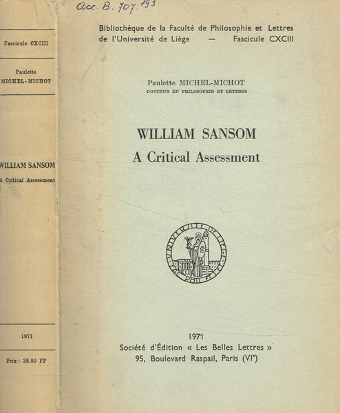 William Sansom. A critical assessment