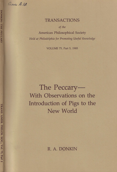 The Peccary- with observations on the Introduction of Pigs to …