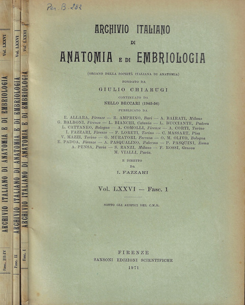 Archivio Italiano di Anatomia e di Embriologia Vol. LXXVI
