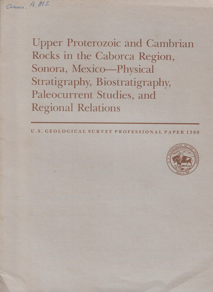 Upper Proterozoic and Cambrian Rocks in the Caborca Region, Sonora, …