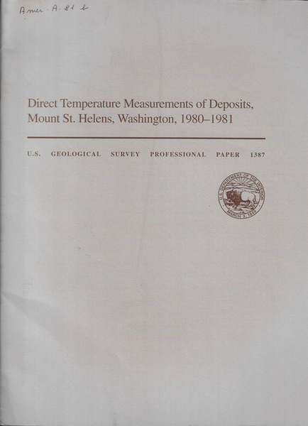 Direct Temperature Measurements of Deposits, Mount St. Helens, Washington, 1980-1981