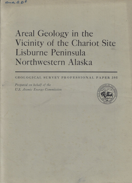 Areal Geology in the Vicinity of the Chariot Site Lisburne …