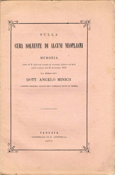Sulla cura solvente di alcuni neoplasmi