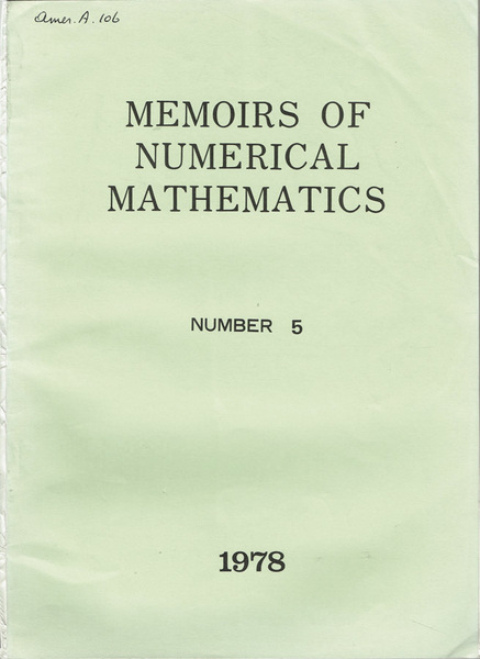Memoirs of numerical mathematics