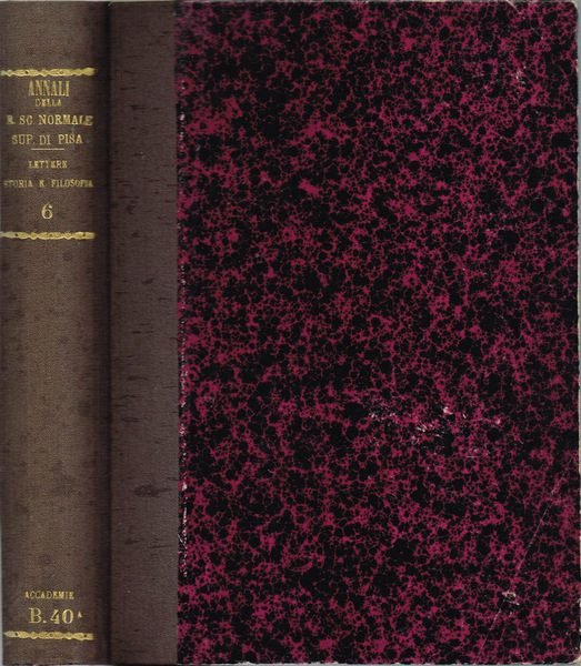Annali della R. Scuola Normale Superiore di Pisa