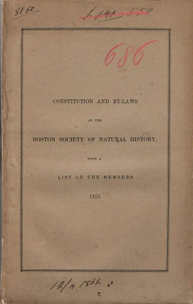 Constitution and by-laws of the Boston Society of Naturale History,