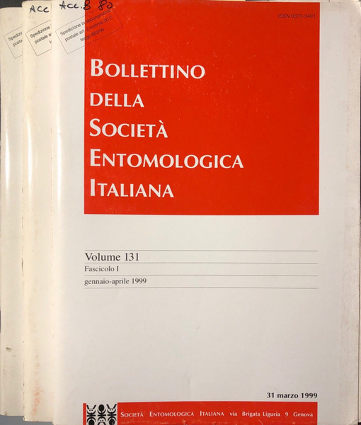 Bollettino della società entomologica italiana vol 131/1999