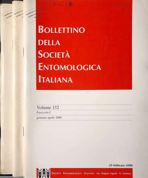 Bollettino della società entomologica italiana vol 132/2000