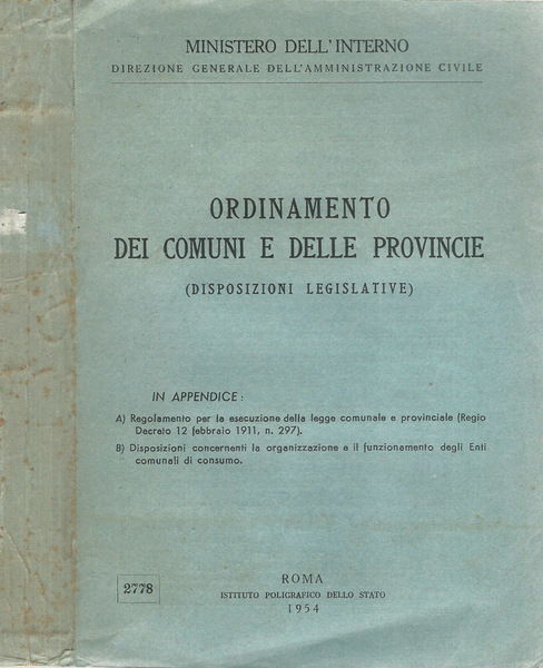 Ordinamento dei Comuni e delle Provincie (disposizioni legislative)