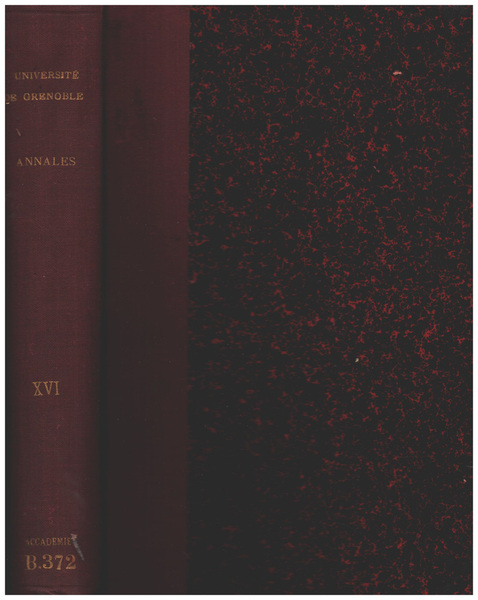 Annales de l' Universite de Grenoble Tomo XVI 1904